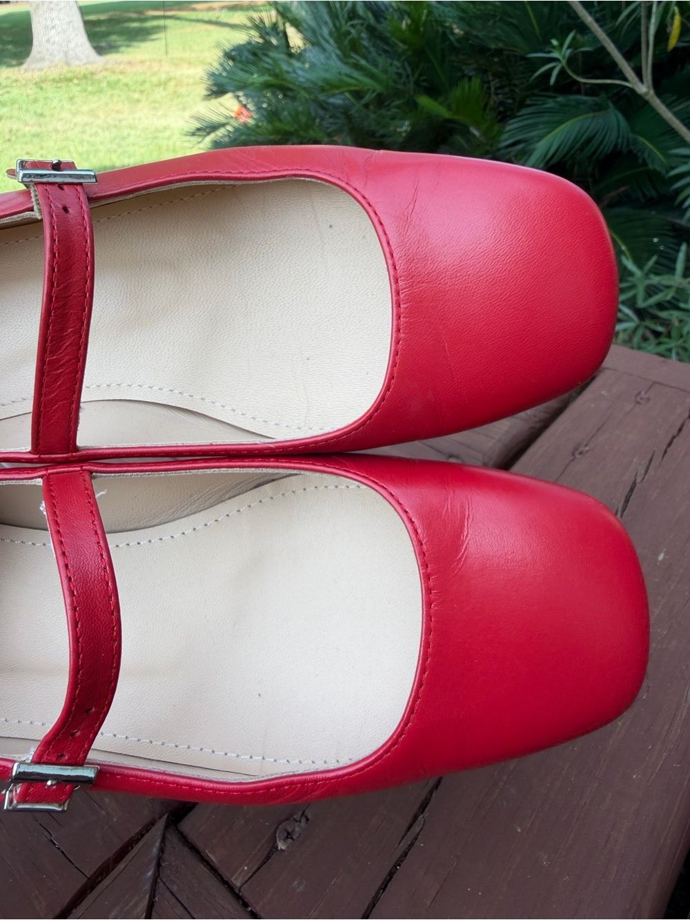 ALOHAS Por Do Sol Red Leather Mary Jane Ballet Flats EU 37 US 6.5 $190 - Picture 14 of 15